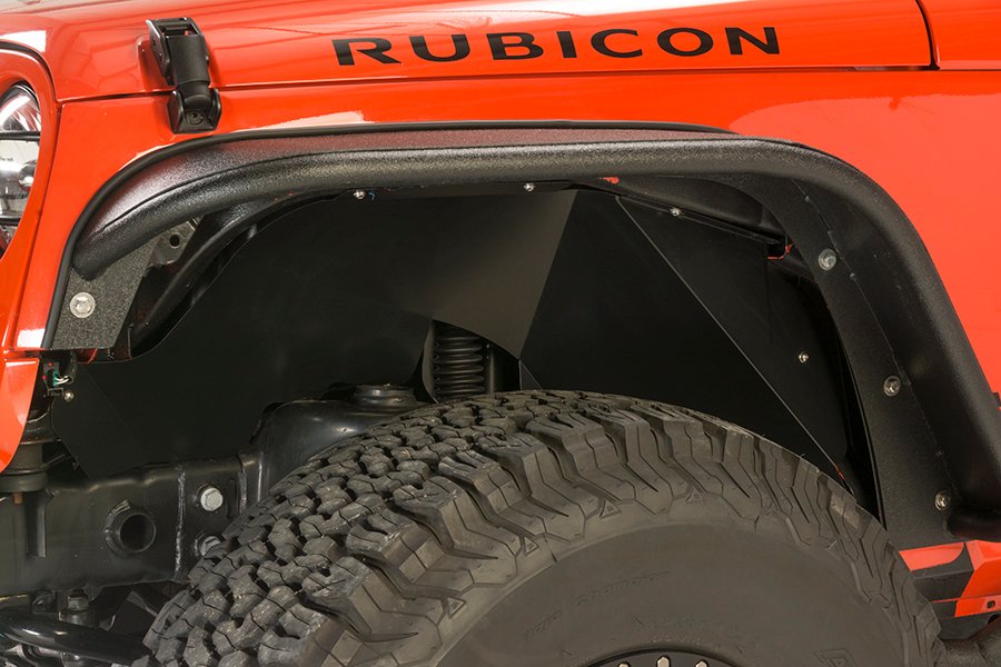 Jeep JK Tube Fenders 07-18 Wrangler JK Front/Rear Set Of 4 Steel Black Textured Powdercoat Fishbone Offroad - Image 2