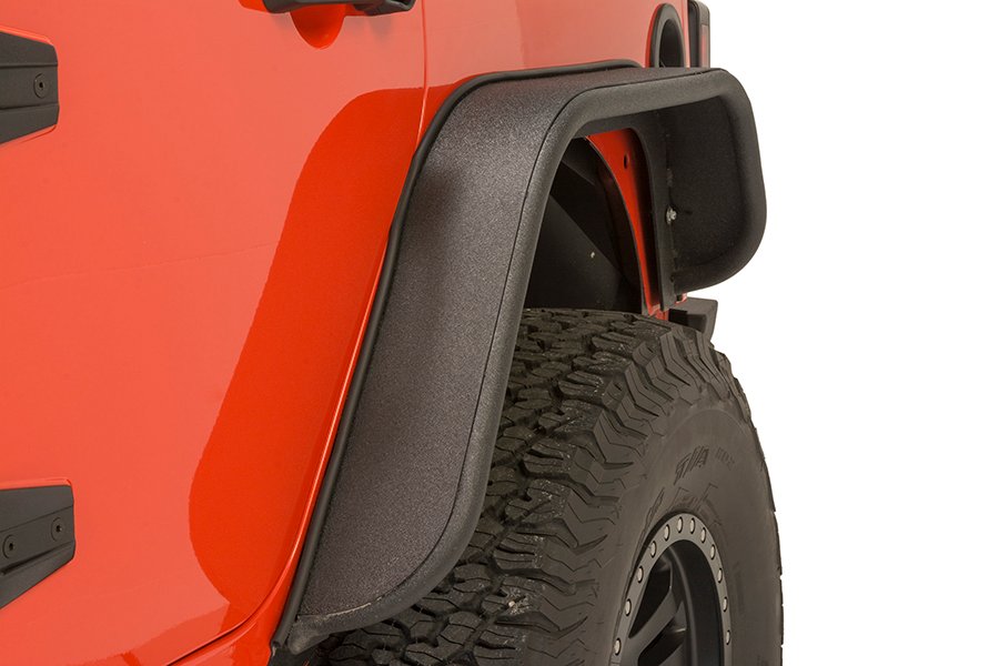 Jeep JK Tube Fenders 07-18 Wrangler JK Front/Rear Set Of 4 Steel Black Textured Powdercoat Fishbone Offroad - Image 3