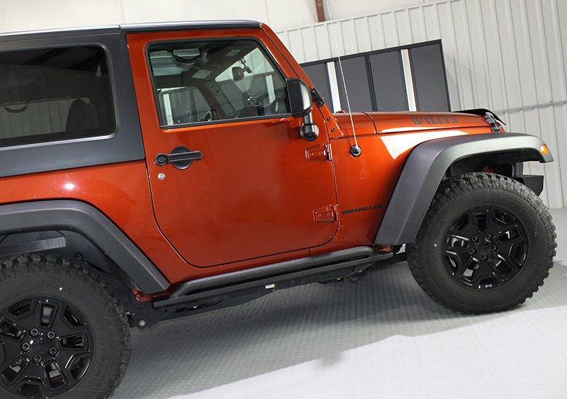 Jeep JK Rock Slider 07-18 Wrangler JK 2 Door Rubicon Steel Black Textured Powdercoat Fishbone Offroad - Image 3