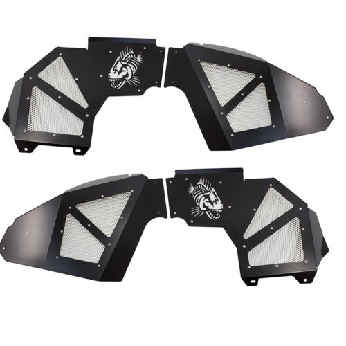Jeep JL Inner Fenders For 18-Current Wrangler JL,  2020-Current JT Gladiator Front Pair Aluminum Black Powdercoat Fishbone Offroad