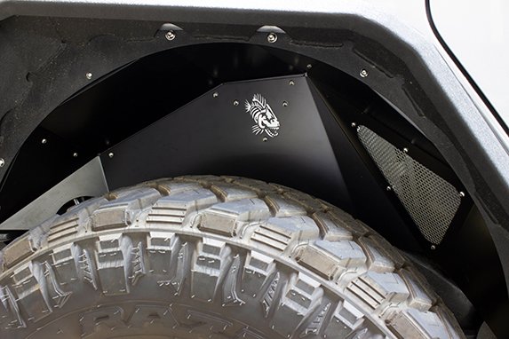 Jeep JL Inner Fenders For 18-Current Wrangler JL Rear Pair Aluminum Black Powdercoat Fishbone Offroad - Image 8
