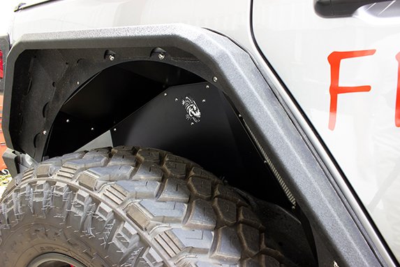 Jeep JL Inner Fenders For 18-Current Wrangler JL Rear Pair Aluminum Black Powdercoat Fishbone Offroad - Image 10