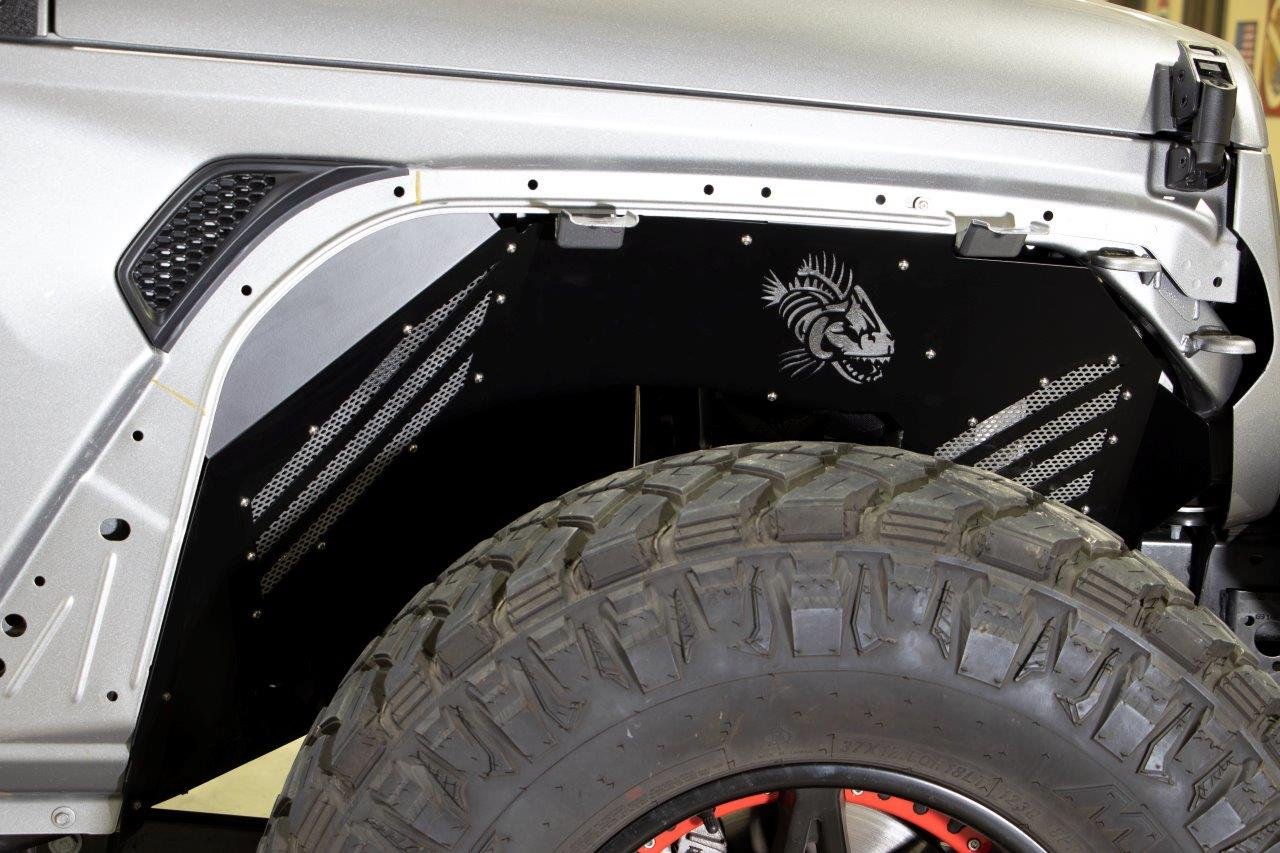 Wrangler/Gladiator Front Inner Fenders For 18-Up Wrangler/Gladiator Black Powdercoat Fishbone - Image 7