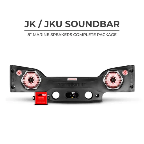 DS18 JKSBAR22LOADED Jeep JK/JKU Plug & Play Sound Bar Package Black with Metal Grill