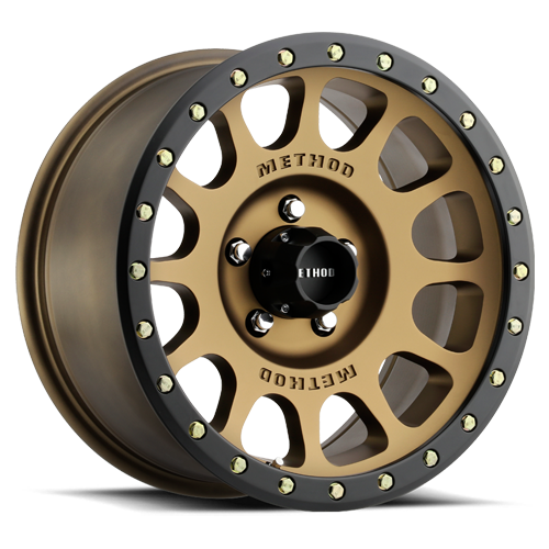 Aluminum Wheels 17x8.5 NV MR305 Bolt Pattern 5 On 127 Offset 25 Lip Size 1.18 Method Bronze BRZ Black Street Loc Method