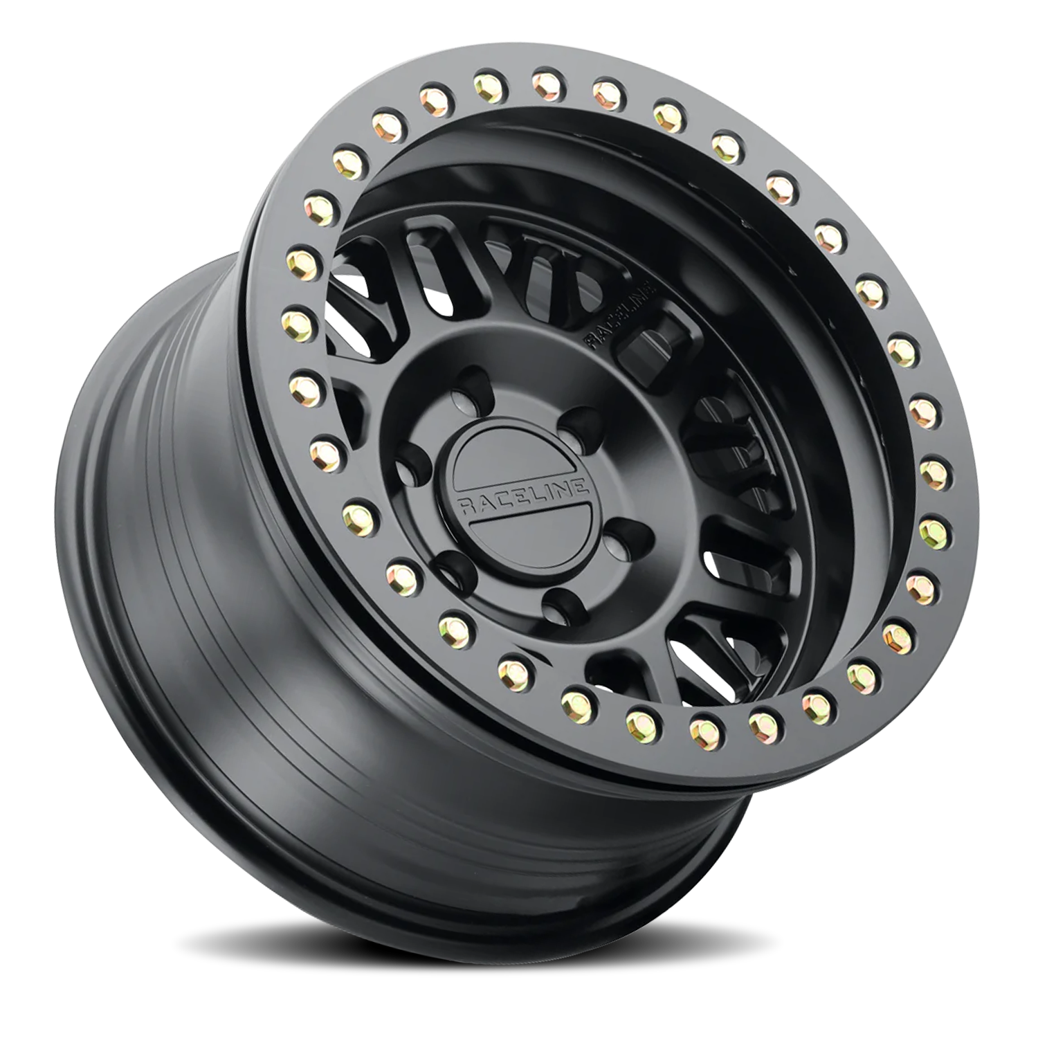 Aluminum Wheels 17x9 Ryno Cast Beadlock RT951B Satin Black Black Beadlock Ring -38 Offset 5 on 127 Bolt Pattern 83.82 Bore Raceline - Image 2