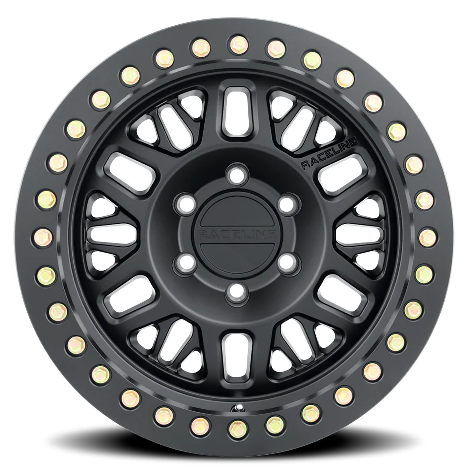 Aluminum Wheels 17x9 Ryno Cast Beadlock RT951B Satin Black Black Beadlock Ring -38 Offset 5 on 127 Bolt Pattern 83.82 Bore Raceline - Image 3