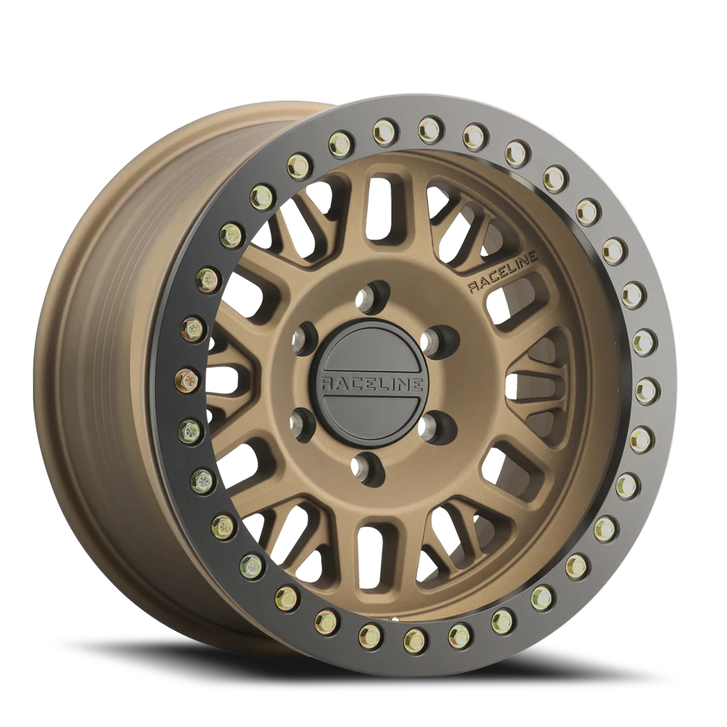 RT951BZ-79050-12-DLFM.png Aluminum Wheels 17x9 Ryno Cast Beadlock RT951BZ Textured Matte Bronze Black Beadlock Ring -12 Offset 5 on 127 Bolt Pattern 83.82 Bore Raceline