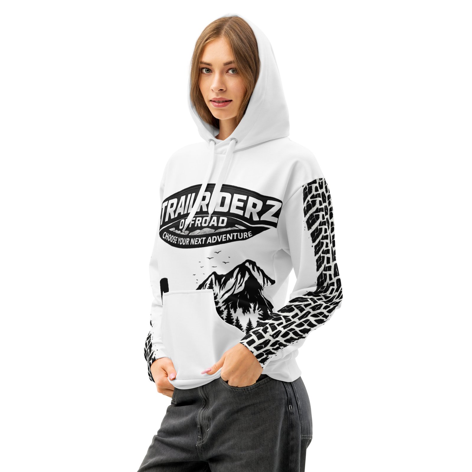 Trailriderz Offroad White Hoodie - Image 3